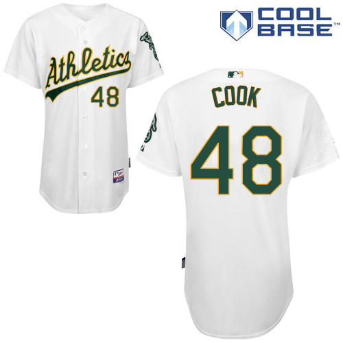 Ryan Cook #48 MLB Jersey-Oakland Athletics Men's Authentic Home White Cool Base Baseball Jersey